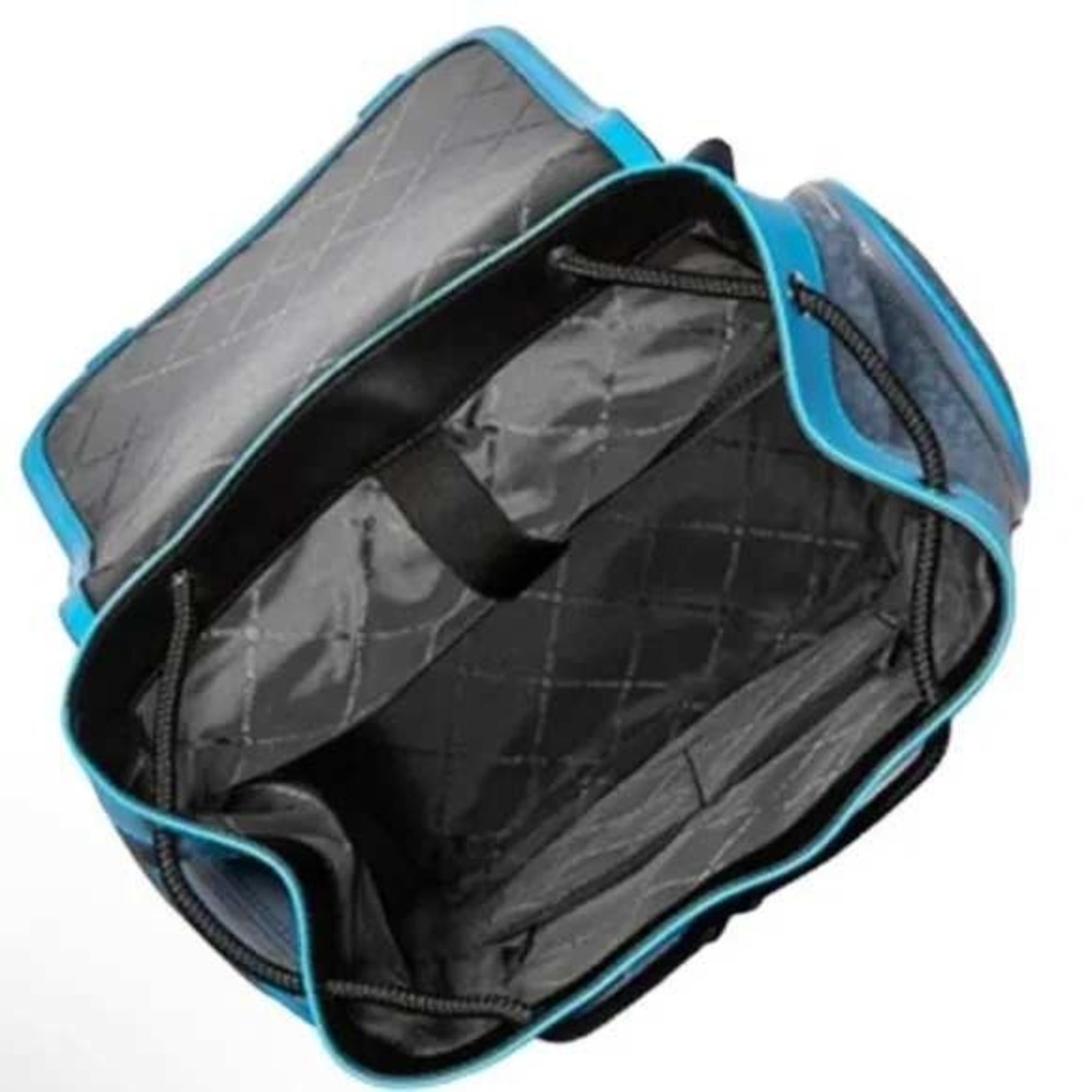 Michael Kors Cooper Denim Blue Utility Rucksack Flap Pocket‎ Large Backpack - Picture 4 of 16